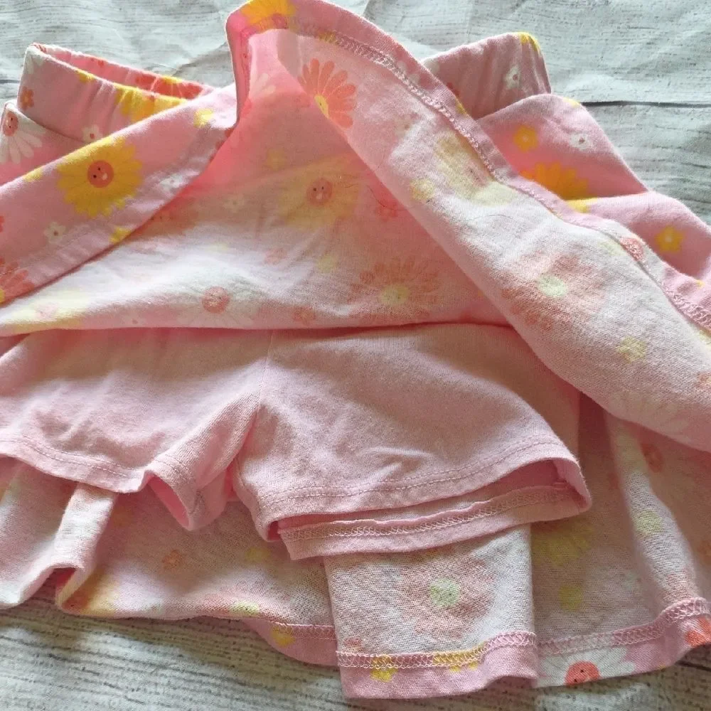 The Children's Place Pink and Yellow Floral Skort